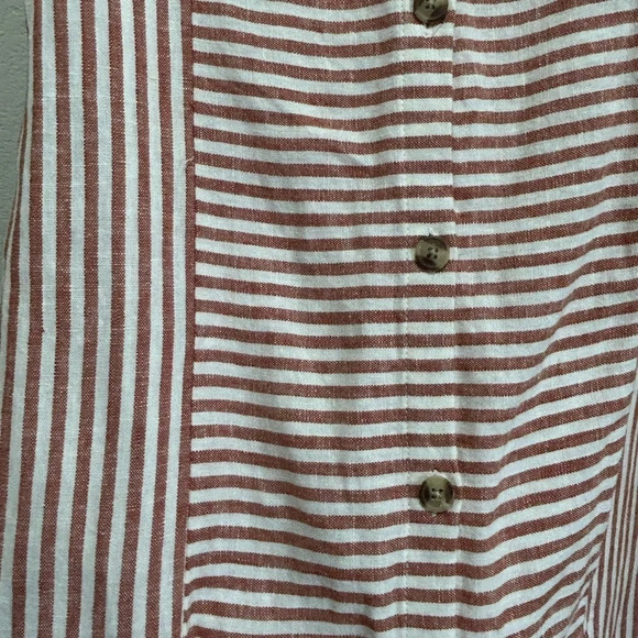 Harper Orange and White Striped Dress with Button Back - Picture 11 of 11